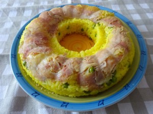 Timballo di riso primaverile senza glutine e lattosio